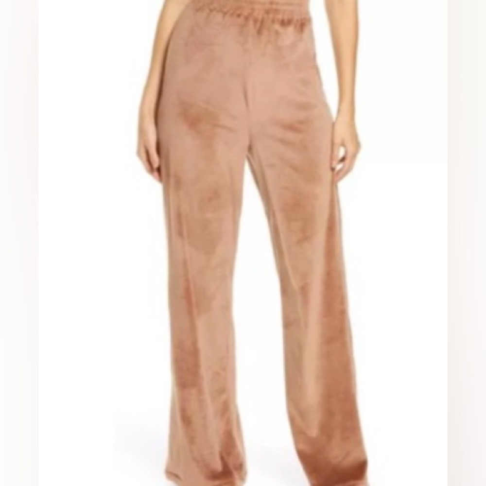 Skims Velour Wide-leg Track/Loungewear Pants in Sienna Brown Size Large - Picture 7 of 7
